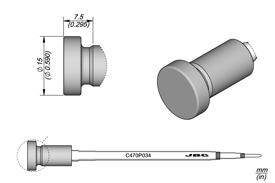 C470P034 - Hot Plate Chrome Finish Cartridge